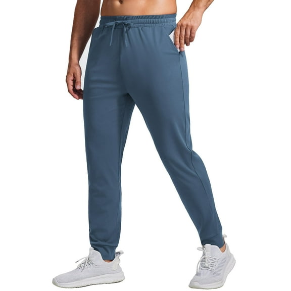 PINSPARK Mens Athletic Joggers Pants with Zipper Pockets Lightweight Quick Dry Workout Track Gym Pants