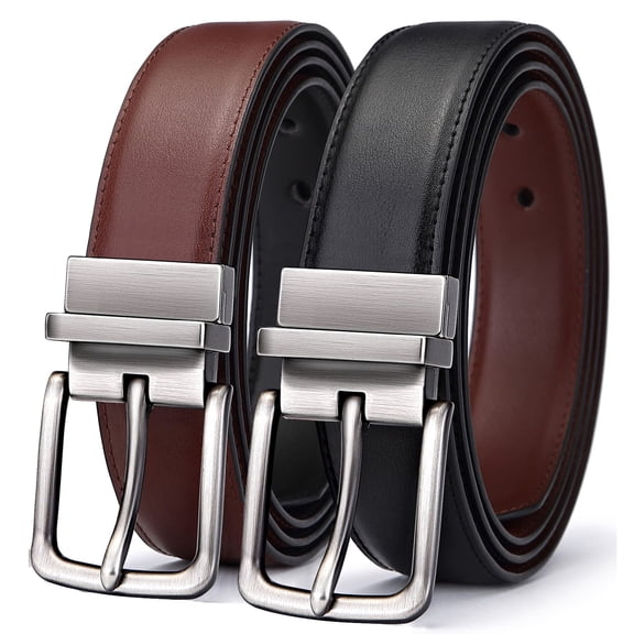 DOVACKA Men's Belt,Reversible Belt Adjustable For Gift Men 1.25”-Cut For Fit-2 Sides in 1 Belt(Not 2)