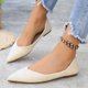 thumbnail image 2 of Zapatos Casuales de Negocios de las Mujeres Punteado Pie Plana Mochilas, Tacones Blancos Punteados Inspirados en Cuero Patente Deslizamiento Ons, 2 of 9