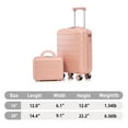 thumbnail image 3 of imerelez 14"/20" 2 pcs/set in ABS Spinner Wheel Luggage, with Combination Lock,14" Cosmetic Case (Pink), 3 of 8