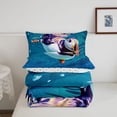 thumbnail image 5 of jejeloiu Cute Swimming Puffin Twin Comforter Sets,Ocean Animals Bedding Set For Boys,Blue Teal,Polkadot Reversible,2-Piece,1 Comforter and 1 Pillowcase, 5 of 7