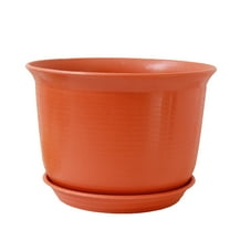 MOQIN Planter-Pots-for-Plants-Indoor-Outdoor, Planters with Drainage Holes and Tray Saucers -Versatile, Sturdy Plastic,Decorative Resin Garden Pots,Stackable Design Home Decor Flower Pots