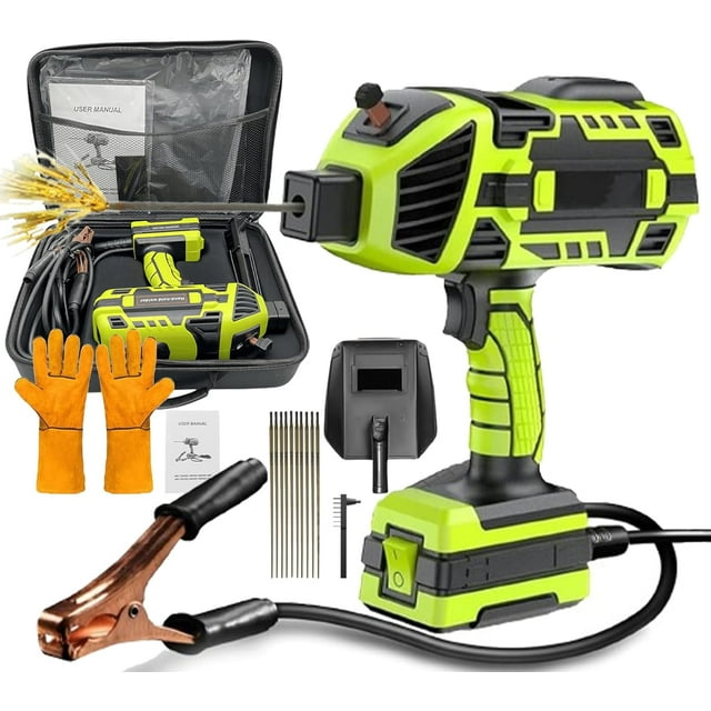 Saker Portable Welding Machine, 20-120A Upgraded 110V Handheld Welding Machine with IGBT Inverter 6 Variable Current, The Saker Portable Welding Machine for 1/16″-1/8″ Welding Rods (Green)