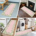 thumbnail image 5 of Runner Rug 2 x 6 Ft, Pink Leaves Washable Non-Slip Floor Mat for Kitchen Hallway/Entryway, Green Summer Botanical Pastoral Long Kitchen Runner Area Rugs for Living Room, Low-Profile, 5 of 7