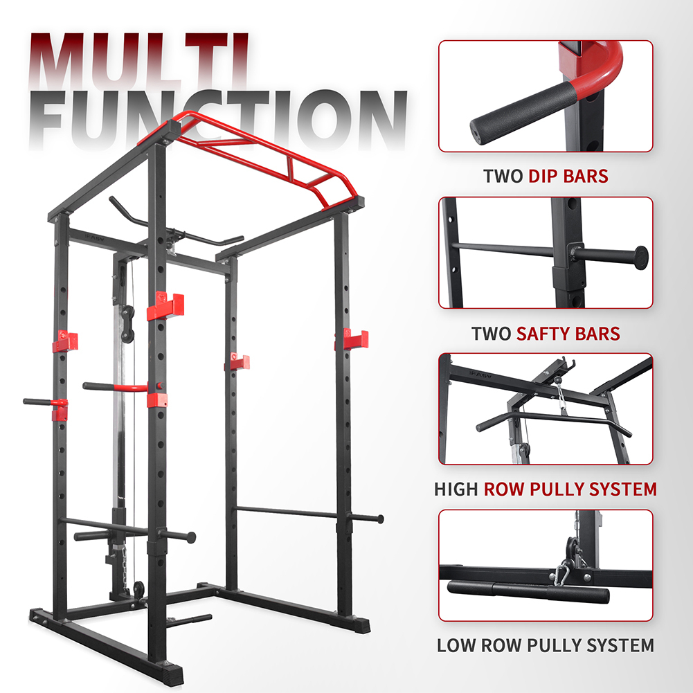 YIYADO Heavy-Duty Power Cage with Adjustable Rack and 1000Lbs Capacity