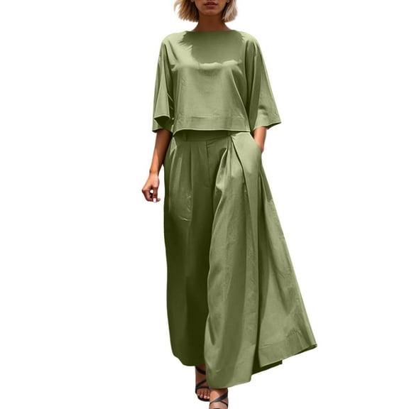 Womens Pant Suit Women's Trousers Suit Casual Wear Loose Fit Wide Leg Pants With Short Sleeve Womens Bibs Overalls Insulated Tuxedo Ca Mode Jumpsuit Champagne Romper Formal Tops for Women Eve Green XL
