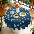 thumbnail image 4 of Round Tablecloth 60 Inch Polyester Breakfast Cover flower Waterproof Stain Wrinkle Free for Kitchen, 4 of 5