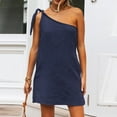 thumbnail image 6 of Women Dresses Plus Sling Sleeveless Sexy Fashion Dresses Solid Fashion Dresses Navy Trendy Skirt Size L, 6 of 9