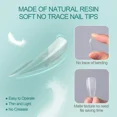 thumbnail image 3 of Nailpop 120 Uds uñas acrílicas cápsula falsa ataúd corto de almendra extensión de uñas artificiales cuadradas puntas de Gel suave accesorios herramientas, 3 of 5
