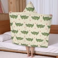 thumbnail image 5 of Beige Crocodiles Hearts Pattern Hooded Bath Towel，50"x30" for Ages 3 To 12 Kids, Quick Dry Lightweight Soft Microfiber Hood Beach Towel Cover Up for Kids, 5 of 7