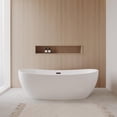 thumbnail image 2 of Rebecca 70 Inch Freestanding Bathtub in White with Matte Black Drain and Overflow Trim, 2 of 8