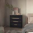 thumbnail image 4 of Newboti Furniture Lynbrook 4-Drawer Dresser Black Wengue and Light Oak 25973, 4 of 10