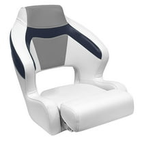 Wise 3338-1773 Baja XL Bucket Seat with Flip-Up Bolster, Brite White / Marble Grey / Midnight Navy