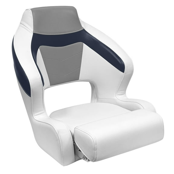 Wise 3338-1773 Baja XL Bucket Seat with Flip-Up Bolster, Brite White / Marble Grey / Midnight Navy