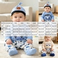 thumbnail image 6 of mgoYE Newborn Baby Boy Clothes Long Sleeve Romper Pants Hat Set 3PCS Baby Boy Outfit, Fall Winter Clothes for Baby Boys, 6 of 9