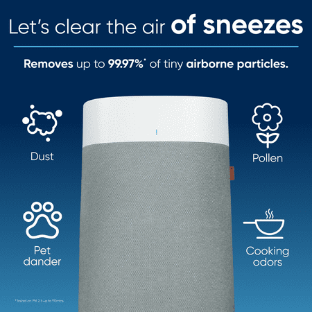 Blueair - Blue Pure 211i Max 635 Sq. Ft HEPASilent Smart Extra-Large Room Air Purifier - White/Gray