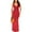 Red, variant on LYMAYTER Female Deep V-Neck Dresses Summer Comfort Dress Fashion Solid Color Slip Dresses for Women