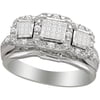 1/3 Carat T.W. Princess Diamond Sterling Silver Bridal Set