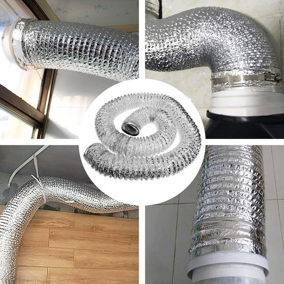 Raindrops Flexible Aluminum Foil Dryer Vent Hose Air Exhaust Duct for Laundry Ventilation