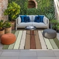thumbnail image 2 of Sage Green Outdoor Rug for Patio/Deck/Porch, Non-Slip Large Area Rug 3 x 5 Ft, Farmhouse Wood Grain Vintage Brown Striped Indoor Outdoor Rugs Washable Area Rugs, Reversible Camping Rug Carpet Runner, 2 of 8