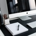 thumbnail image 4 of ZBRANDS // Leather Smooth Desk Mat Pad Blotter Protector, Midnight Black, Extended Non-Slip Rectangular, Laptop Keyboard Mouse Pad (36" x 20"), 4 of 8