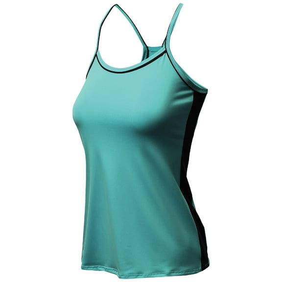 FashionOutfit Women's Neon Color Contrast Cami Sleeveless Tank Tops