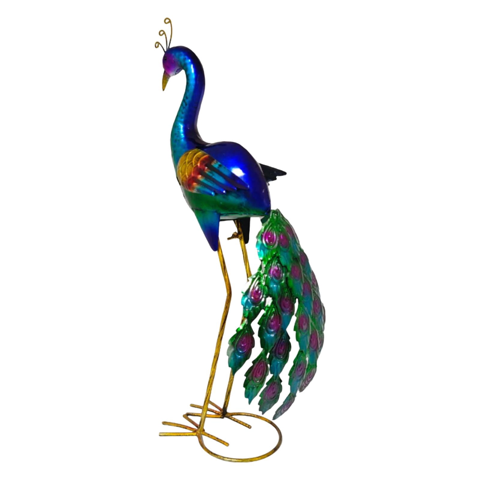koolsoo Peacock Garden Statue Decorative Figurine Metal Lawn Ornament Iron Art Sculpture for Landscape Lawn Outdoor Housewarming Gift