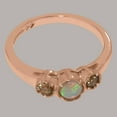 thumbnail image 6 of LBG British Made Solid 9k Rose Gold Natural Opal & Peridot Womens Anniversary Ring - 33 size options - Size 12, 6 of 7