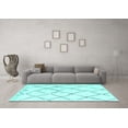 thumbnail image 3 of Ahgly Company Indoor Square Solid Turquoise Blue Modern Area Rugs, 3' Square, 3 of 4