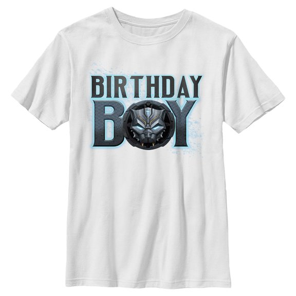 Boy's Marvel Birthday Boy Panther Graphic Tee White Large