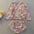 thumbnail image 4 of GYRATEDREAM Toddler and Little Girls Floral Print Rash Guard Sets with Bikini Bottoms Swimwear 3-9 Years, 4 of 11