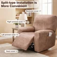 thumbnail image 6 of TOPCHANCES Stretch Recliner Sofa Covers, Faux Leather Armchair Slipcover, Non-slip Couch Protector with Elastic Bottom, Friendly to Pets (Tan), 6 of 11