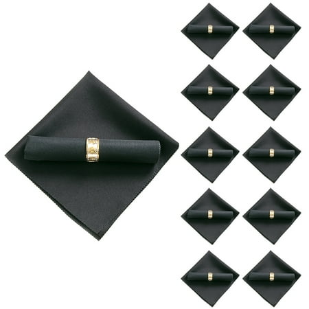 

10Pcs 48X48cm Polyester Cloth Napkins for Restaurant Wedding Banquet Pure Black