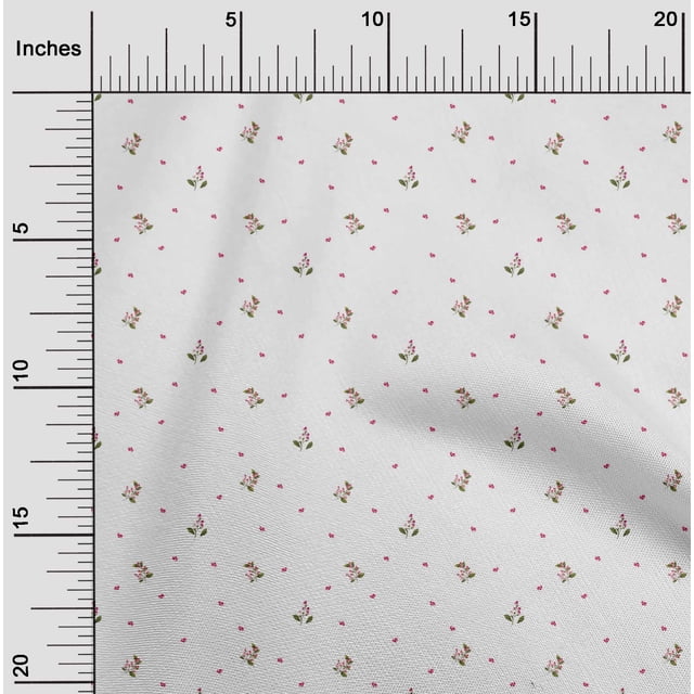 oneOone Georgette Viscose Fabric Leaves & Flower Floral Printed Craft Fabric BTY 42 Inch Wide