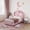 Pink, variant on Bingirl Twin-Size Bed Frame with Built-in LED Lights and Velvet Upholstered Wing Back Headboard - Easy to Assemble, No Box Spring Needed, Noise-Free, Pink