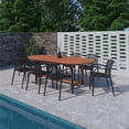 thumbnail image 2 of Amazonia Porto Belo 9-Piece Dark Finish Wood 100% FSC Oval Patio Dining Set Black, 2 of 8