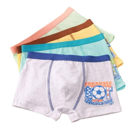 

4PCS Boys Underwear Kids Cotton Boxer Briefs Cartoon Training Boyshorts for Toddler Size 2-12 Years