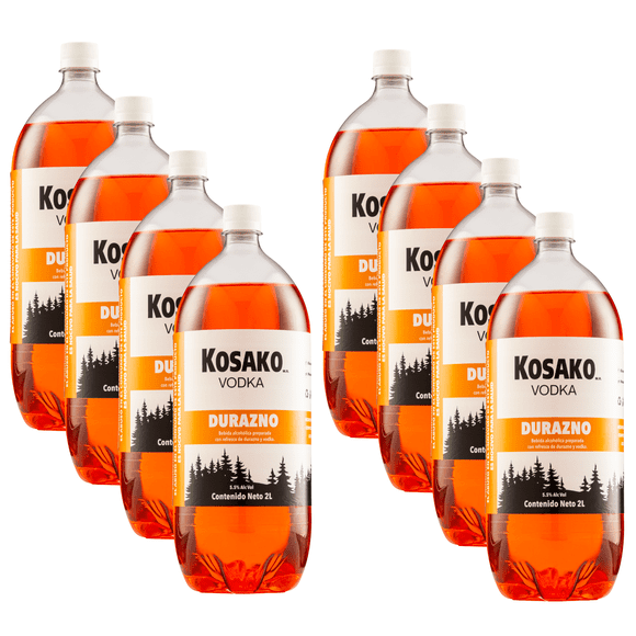 8 Pack Bebida Kosako Durazno 2000 Ml Kosako Bebida Preparada con Vodka