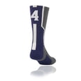 thumbnail image 1 of TCK Player ID Jersey Number Crew Socks Navy Blue, Graphite, White Singles (Large, #4 - Single Sock), 1 of 2