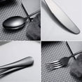 thumbnail image 2 of Cuchillo de acero inoxidable, tenedor, cuchara, juego de cubiertos, cuchillo, tenedor, cuchara, juego de 5, negro, 2 of 4