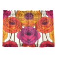 thumbnail image 7 of Yayeee Kitchen Curtains Tier Pair Light Filtering 27"x24" Rod Pocket Short Cafe Window Panel, Purple Hand Drawn Floral, 7 of 7