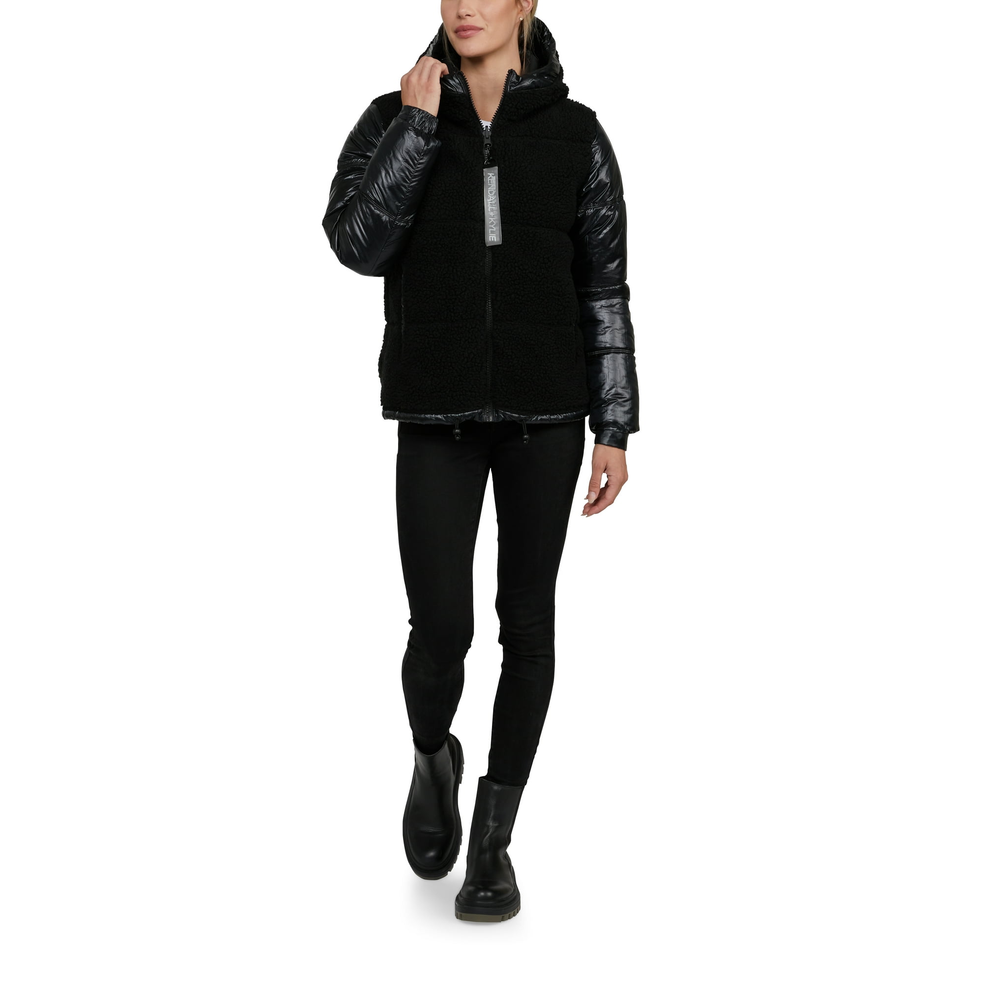 Kendall and kylie velour puffer jacket hotsell