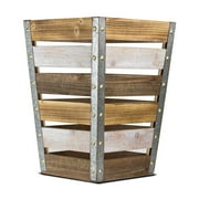American Art Decor Wood & Metal Large Storage Crate - 19.5" x 13.5" x 13.5"