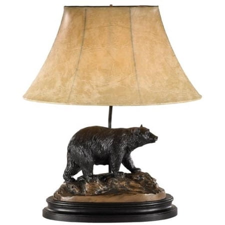 Sculpture Table Lamp MOUNTAIN Rustic Bear 1-Light Black ...