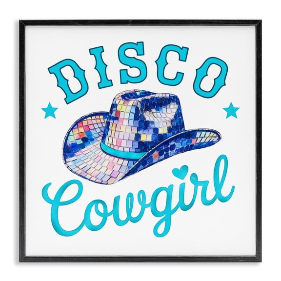 Stupell Industries Art Deco Turquoise Disco Cowgirl Black Framed Giclee Art, 12 x 12, by Amanda Greenwood