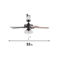 thumbnail image 6 of Prominence Home Stannor 52" Bronze Ceiling Fan with 5 Blades, Frosted Glass Light Kit, Pull Chains & Reverse Airflow, 6 of 8