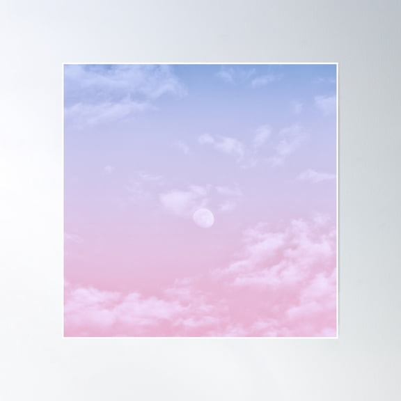 Pink Cotton Candy Sky Cloud Poster Wall Art, Modern Wall Decor, 16x16 UNFRAMED