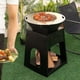 thumbnail image 3 of Costway Fogón al aire libre con soporte para leña, fogón de metal galvanizado con parrilla, caja de cenizas, atizador, guantes, versátil set de fogón y parrilla 2 en 1 para patio, reuniones, BBQ,, 3 of 4