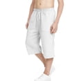 thumbnail image 2 of Miluxas Boys Capri Pants Summer Baggy Casual Beach Capris Lightweight Solid Drawstring Elastic Waist Yoga Trousers White 14-15Years, 2 of 7