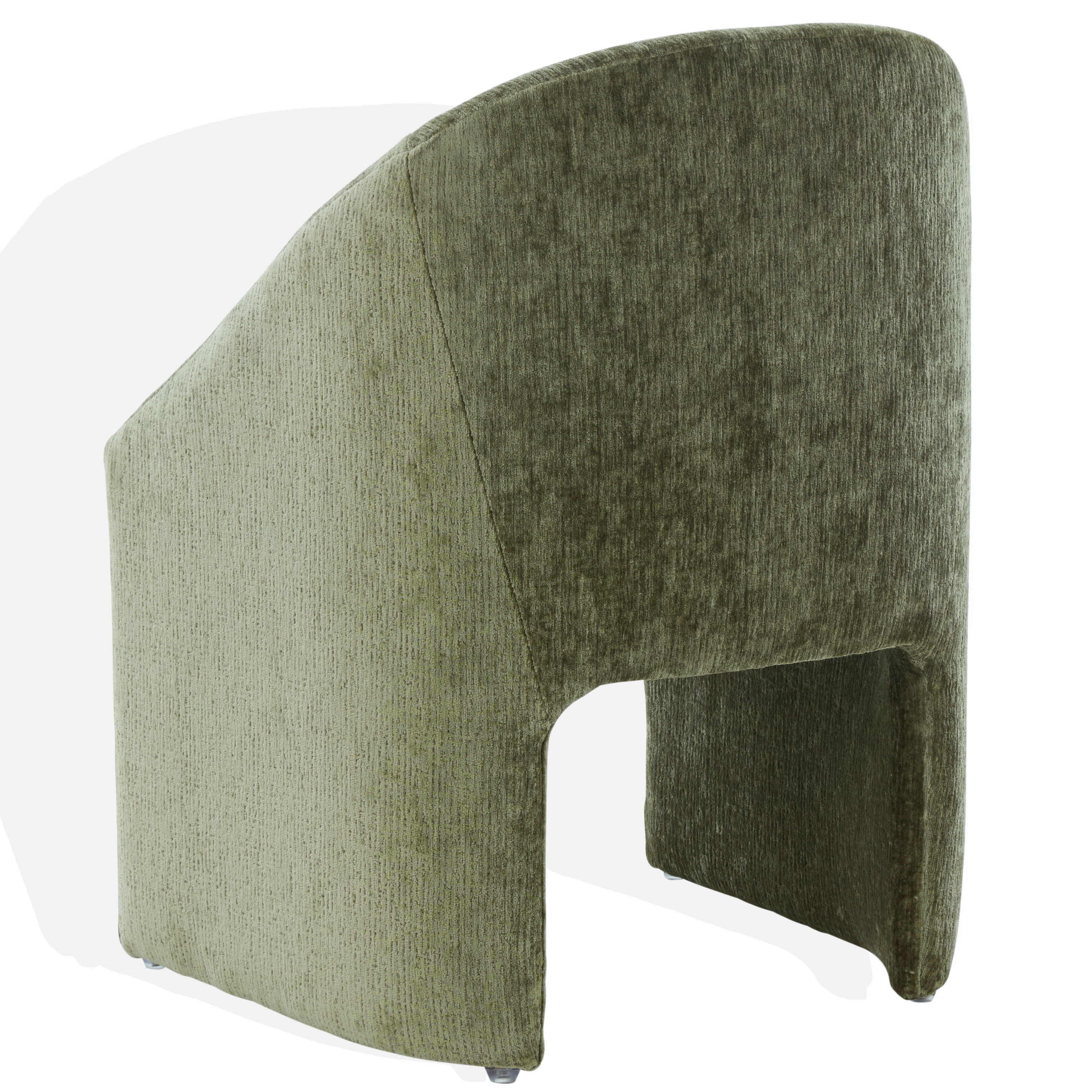 Safavieh Couture Kagan Chenille Contemporary Wood and Fabric Dining Side Chair, Olive Green